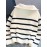 Women's Elegant White & Black Striped Winter Sweater - Thickened Long Sleeve Round Neck Zipper Collar Pullover, Soft Sweater for Fall & Winter, Casual to Formal Outfits, Machine Washable (/Beige/Gray/Black) - Versatile Layering Piece with Contrast Stripes, Medium Stretch Fabric, and Chic Zipper Detail for a Tailored Look, Cozy Sweaters for Women, Casual Long Sleeve Sweater, Womens Print Sweaters, Cardigan for Women Winter, Winter Top for Women, Sweaters for Women Office,