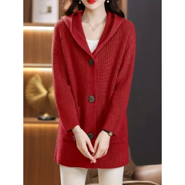 Women's Beige Cardigan Sweater - Longline Open Front Coat-like Jacket, Soft Chic Sweater for Fall/Winter, Elegant Everyday & Formal Outfits, Fall Winter Wear, Soft Texture