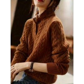 Women'S Sweater - Soft Pullover Sweater with V-Neck, Loose Fit Long Sleeve Top for Everyday & Formal Outfits - All-Season Layering Essential in Green