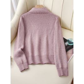 Women's Thick & Soft Sweater with Bow Buttons - Winter Warm Round Neck Long Sleeve Cozy Sweater, Beige & White Cable- Design, All-Season Casual Elegant Pullover for Fall and Winter Layering, Hand Wash or Dry Clean, Solid Color with Bow Detail, Medium Stretch, Relaxed Fit, Fleece Lining for Extra Warmth, Chic and Comfortable for Casual Attire, Cozy Sweaters For Women, Casual Long Sleeve Sweater, Oversized Knit Sweater, Colourfull Loose Sweater For Women,