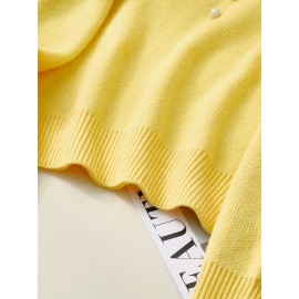 Women's Thick & Soft Sweater with Bow Buttons - Winter Warm Round Neck Long Sleeve Cozy Sweater, Beige & White Cable- Design, All-Season Casual Elegant Pullover for Fall and Winter Layering, Hand Wash or Dry Clean, Solid Color with Bow Detail, Medium Stretch, Relaxed Fit, Fleece Lining for Extra Warmth, Chic and Comfortable for Casual Attire, Cozy Sweaters For Women, Casual Long Sleeve Sweater, Oversized Knit Sweater, Colourfull Loose Sweater For Women,