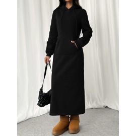 Women's Autumn and Winter Fashion Loose Casual Straight Sweatshirt Dress