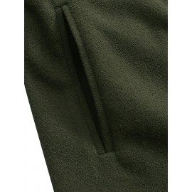 Women'S Plus Size Long Trench Coat - Casual Lapel Collar, Solid Color, Non-Stretch Fabric, Ideal for Spring/Fall, Winter Outerwear|Casual Style|Nonstretch Material