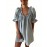 Womens Striped Babydoll Dress Loose Ruffle Trim Scoop Neck Puff Sleeve Backless Mini Dress for Daily Party Club